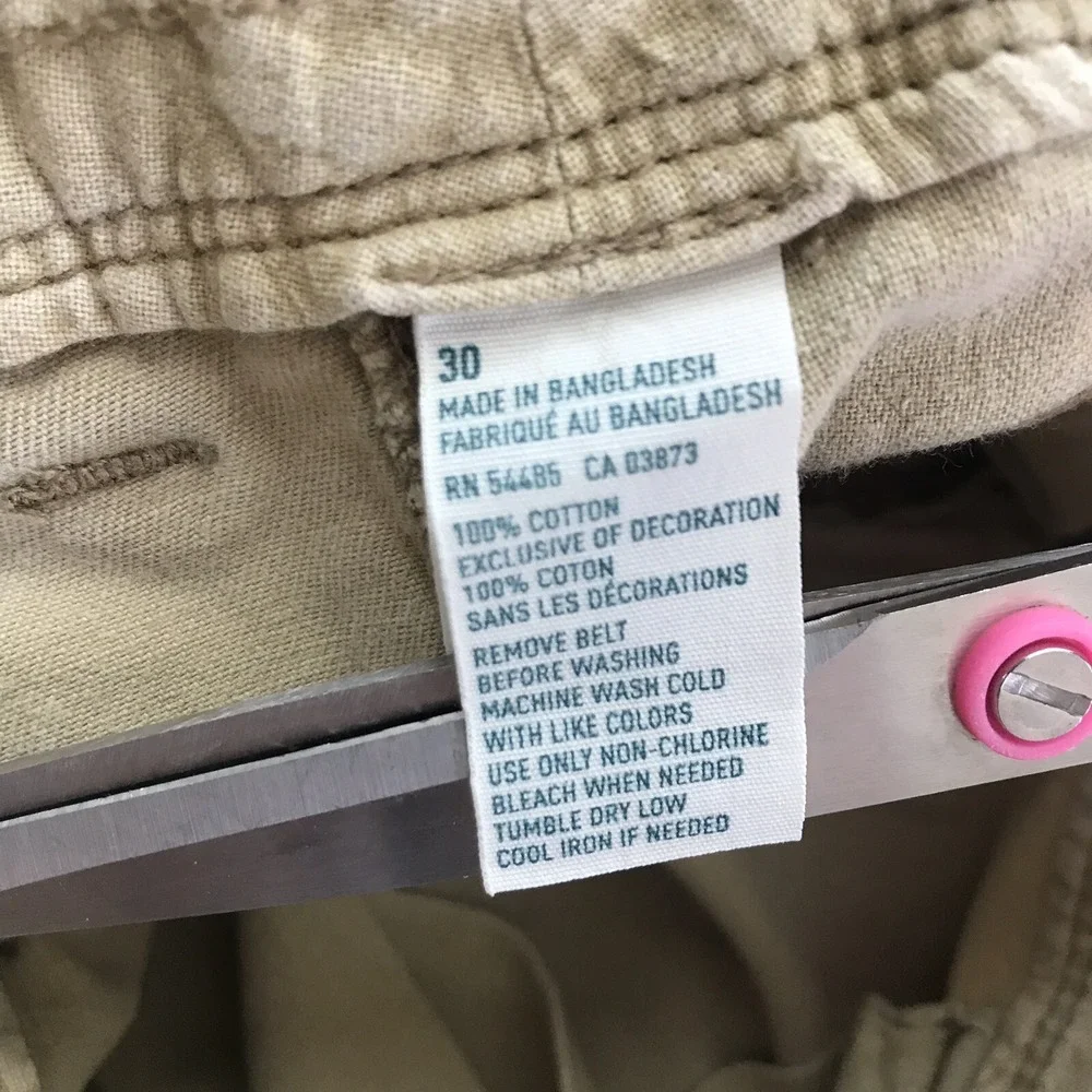 American Eagle Mens Shorts‎ Sz 30 Khaki 100% Cotton Longer Length Chinos